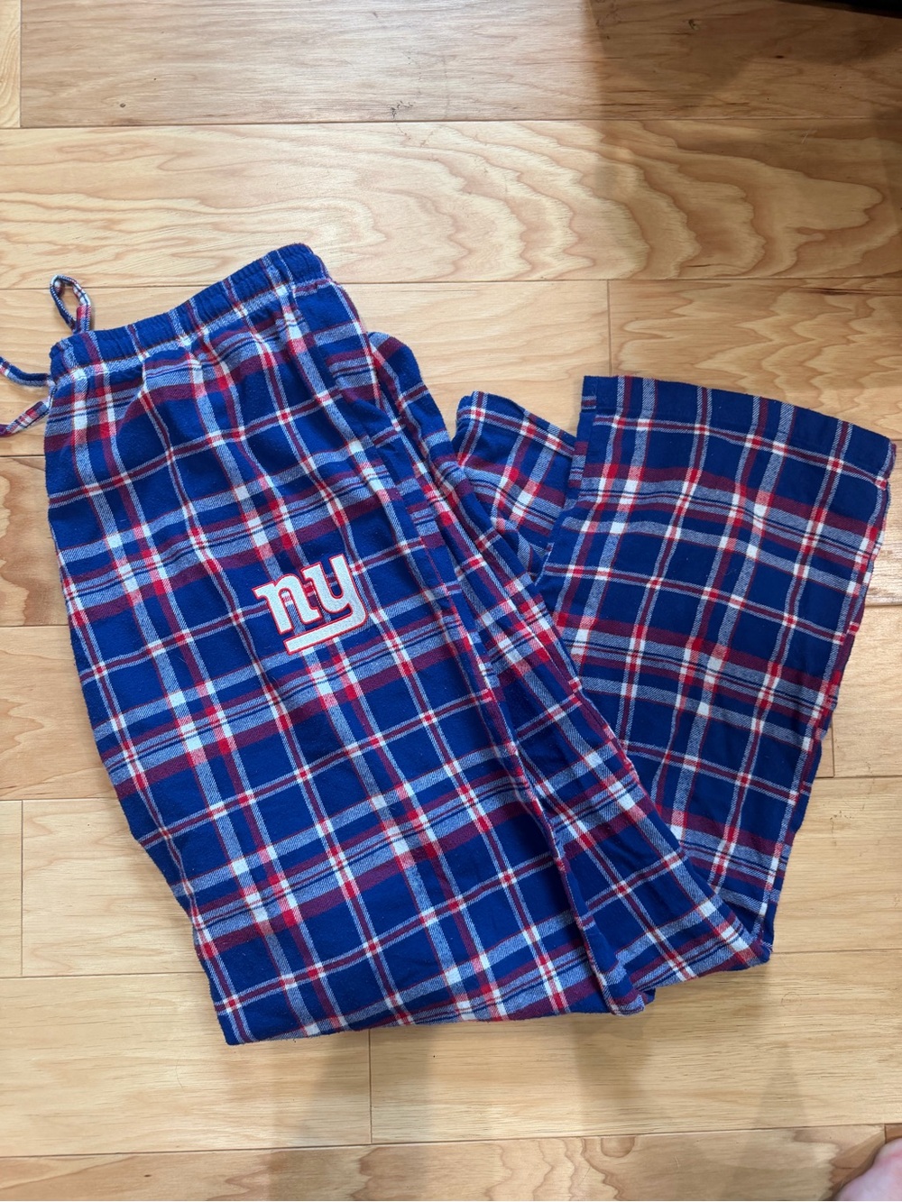 New York Giants Plaid Flannel Pajama Lounge Pants Blue Red Plaid Men’s large